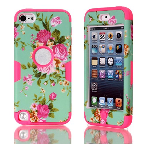 For iPod Touch 5,cute ipod touch 5 cases,Touch iPod 5 case,Flipcase Touch 5 cases,Case for Touch 5 Case 3in1 Beautiful Flowers Picture Hybrid Cover Case Suitable Fit For iPod Touch 5th Generation,ipod 5 touch cases for girls
