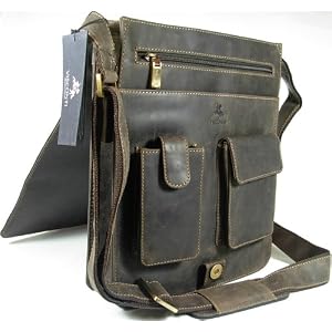 New Unisex Visconti brown leather A4 messenger bag 18410