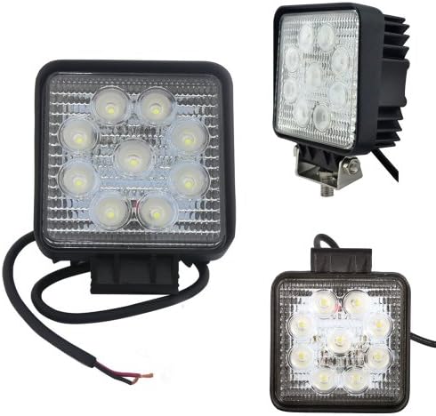 WOPUTUO 27W Square 9pcs LED Work Light Lamp 9V-32V 1560 Lumen with 30 Degree Flood Driving Light,Waterproof suitable for most cars such as Off Road High Power ATV Jeep Cabin，Boat,Truck and Car