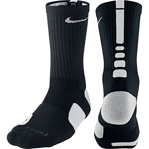 Nike Elite Basketball Crew Socks (Black/White, XLarge)