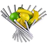 Landtom&reg; Creative Stainless Steel Rotation Fruit Bowl/Fruit Basket/Fruit Stand/Fruit Holder with Free Orange Peeler, Silver