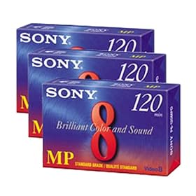 Sony Camcorder Cassettes 120 Minute, 8mm (3-Pack)