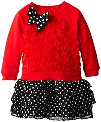 Girls Polyester Sweetheart Stretchy Fitted  Shirt  Dress