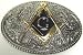 Chrome & Enamel Masonic Symbol Belt Buckle Freemason