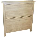 STOWE - 8 Pair Shoe Storage Organiser Cabinet - Oak