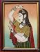 Lady Looking in to mirror, Gem Stone Art Painting, Handicraft