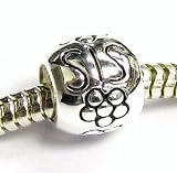Queenberry (Free S/H) Sterling Silver Sister Sis Flower Bead For Pandora Troll European Charm Bracelets