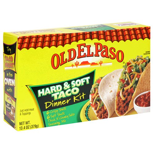 Old El Paso Dinner Kits, Hard & Soft Tacos, 13.4-Ounce Boxes (Pack of 12)