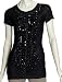 Shivadiva Top SD-T-DC-42 Damen Shirts/ T-Shirts, Tops/ Blusen, Gr. 42 (XL), Schwarz (black 1001)