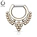 Lobal Domination 1pc Beaded Collar Septum Clicker 316L Surgical Steel 14g Nose or Cartilage Ring - Body Jewelry