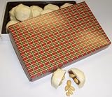 Scott's Cakes 1 lb. White Chocolate Peanut Pattie in a Christmas Plaid Box