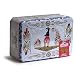Gourmet Food : Le Guillou Pure Butter Galettes de Bretagne in Quimper Art Breton Tin Rectangular Box (white) - 11.4 oz.
