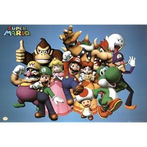 Nintendo (Super Mario Group) Video Game Poster Print - 36x24