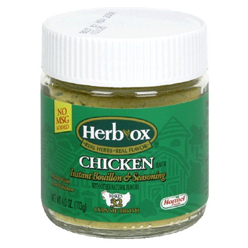 Herb-Ox Chicken Instant Boullion & Seasoning Granuals, 4-Ounce Jars (Pack of 12) by Herb-Ox
