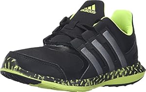 adidas Performance Hyperfast 2.0 K Running Shoe (Little Kid/Big Kid), Black/Neo Iron Metallic/Electricity, 12.5 M US Little Kid