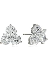 CZ by Kenneth Jay Lane "Classic" Round Cubic Zirconia Cluster Post Drop Earrings, 4 CTTW