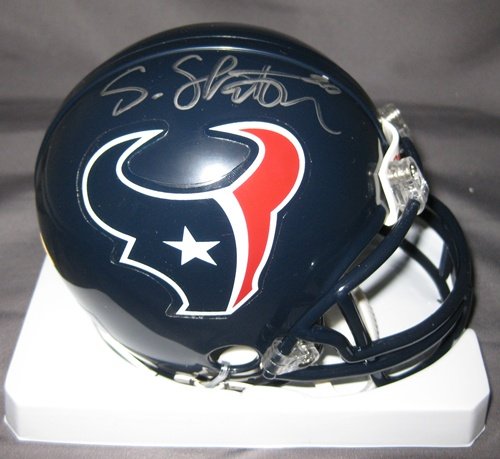 Steve Slaton Houston Texans NFL Hand Signed Mini Football Helmet