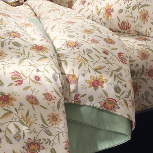 Eden Flannel Duvet Cover - Queen Ivory/Multi