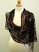 Gold Brown Peacock Scarf,Scarves for Women-Italy Style White Silk Chiffon Shawl w/Hand Embroidered Gold Brown Peacock & Sequined Throughout .Soft Touch w/Convenient Size at 24