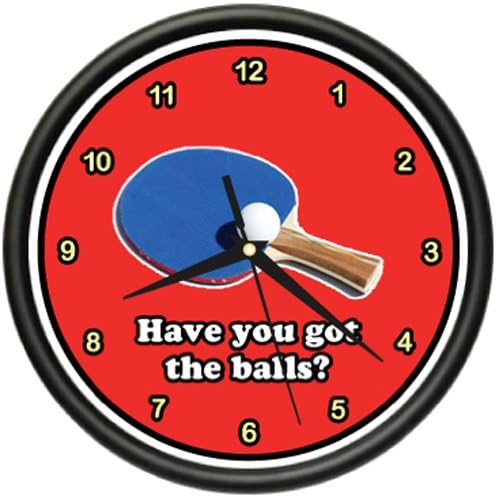 Table Tennis Wall Clock Ping Pong Paddles Ball Game