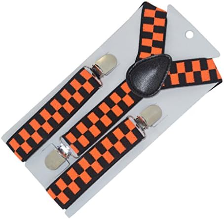 FeibiFeibi(TM Clip on Suspender,Elastic Adjustable Solid Color Suspenders for Baby Toddler Kids (Orange)