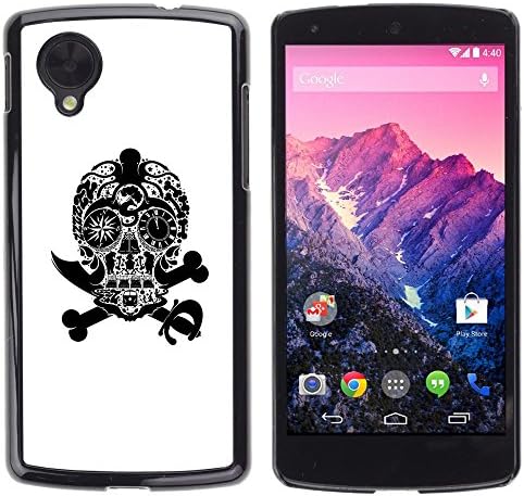 All Phone Most Case / Hard PC Metal piece Shell Slim Cover Protective Case for LG Google Nexus 5 D820 D821 Black White Skull Pirate Jewel Death