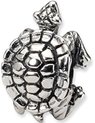 Reflection Beads Silver Sea Turtle Nature Bead