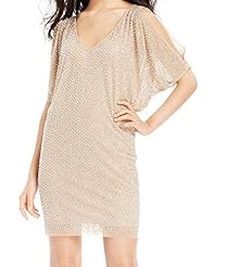 V-neck Nylon Sheath Dolman Above the Knee Mini Dress 