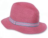 Classic Straw Fedora Hat in Mauve