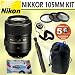 Nikon 105mm f/2.8G ED-IF AF-S VR Micro-Nikkor Lens + Deluxe Accessory Kit w/5 Year Extended Warranty