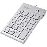 Perixx PERIPAD-202HW, Numeric Keypad for Laptop - USB - Built-in 2xUSB Hub - Tab Key Feature - Full Size 19 Keys - Big Print Letters - Silent X Type Scissor Keys - White