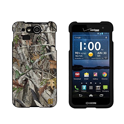 Slim Light Weight 2 piece Snap On Non-Slip Matte Hard Shell Design Rubber Coated Rubberized Case Cover With Premium Protection For Kyocera Hydro Elite C6750 - Autumn Camouflage - Black - Retail Packaging