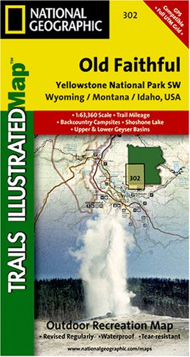 Yellowstone National Park SW - Old Faithful Trail Map