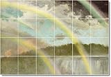 Albert Bierstadt Waterfalls Backsplash Tile Mural 18. 24x24 inches using (16) 6x6 ceramic tiles.