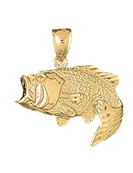 Gold-Plated 925 Sterling Silver Bass Pendant