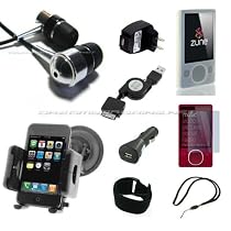 DreamBargains Premium Zune 80GB 120GB Accessory Bundle Kit - Protective Silicone Sleeve - White + Screen Protector + Adjustable Armband + Retractable USB Charge and Sync Cable + USB Car Charger + USB Travel / Home Charger + Durable Metallic Sound Isolating In-Ear Earbud Earphones + Fully Adjustable Windshield Mount - Black - Harry Potter 6 Books