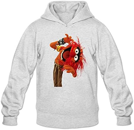 BOAO Men's The Muppets Animal Cartoon Hooded Sweatshirt Ash L