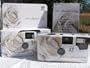 10 Pack Soft White Rose Wedding Disposable 35mm Cameras In Matching Gift Boxes- 27 Exposures Each- With Matching Table Tents
