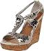 Naughty Monkey Women's Belize Wedge Sandal,Silver,7 M US