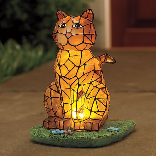 3DIMENSIONAL MOSAIC SOLAR CAT FOR LAWN / GARDEN DECOR Outdoor