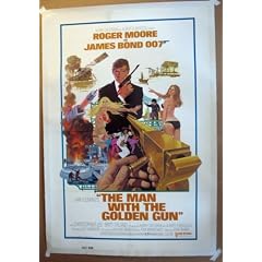 DA01 MAN WITH GOLDEN GUN James Bond 1sh Poster on Linen.  Here�s a terrific 27" x 41" ONE SHEET Poster from the original release of MAN WITH THE GOLDEN GUN featuring a great image of ROGER MOORE as JAMES BOND  and  MAUD ADAMS. This poster features an iconic Agent 007 pose. A must for James Bond collectors.     One Sheet Poster  is LINEN BACKED and in excellent plus condition. No pinholes, no stains, no tears, minimal retouching       A lobby card is an 11 x 14 inch placard advertising a movie. They were displayed in the theatre lobby to entice moviegoers to go to the box office and buy a ticket.