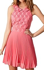 Polyester/Spandex Lace Pleated Backless Sleeveless Floral Print Prom Dress 