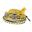 Yellow Silver Flower Multi Strand Adjustable Friendship Fashion Bracelet
