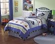 Trucks at Work Full / Queen Size Quilt with 2 Shams