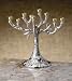 Biedermann & Sons Silver-Tone Tree Design Hanukkah Menorah, 5.5 Inches Tall