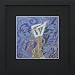 Susho, King Silk Art Handmade Silk Embroidery - Windblown Goddess - Black Mat Framed Medium Size 35005BF