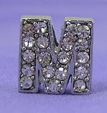 M Letter 10mm Slide Charm for Personalized Bling Dog Collar