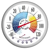 Springfield Precision Instruments 13.25 &acute; Heat Index & Wind Chill Low Profile Patio Thermometer with Hygrometer - B00004TBJT
