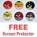Ec00079k Angry Birds Home Button Sticker for Apple Ipad/iphone 3g/4g/ipad2/ipod 4g + Free Screen Protector