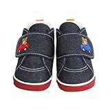 MIKIHOUSE HOTBISCUITS/ミキハウスホットビスケッツ かかとにお顔 セカンドベビーシューズ 13.5cm,インディゴブルー